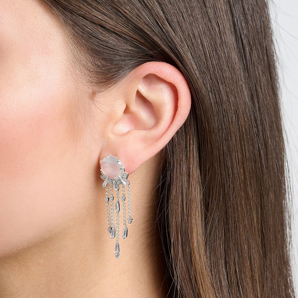 THOMAS SABO Earrings milky quartz with winter sun rays silver - Penelope Kate