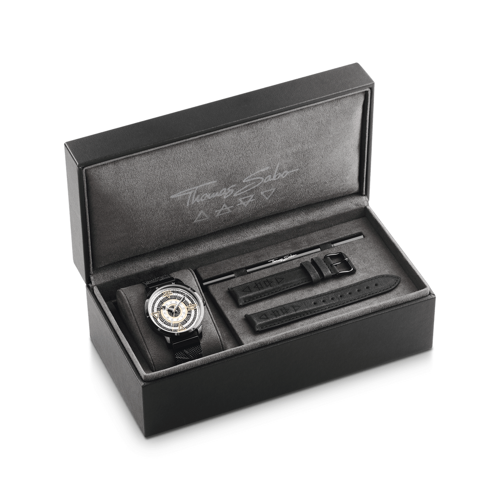 THOMAS SABO Elements of Nature Watch with black stones two-tone - Penelope Kate