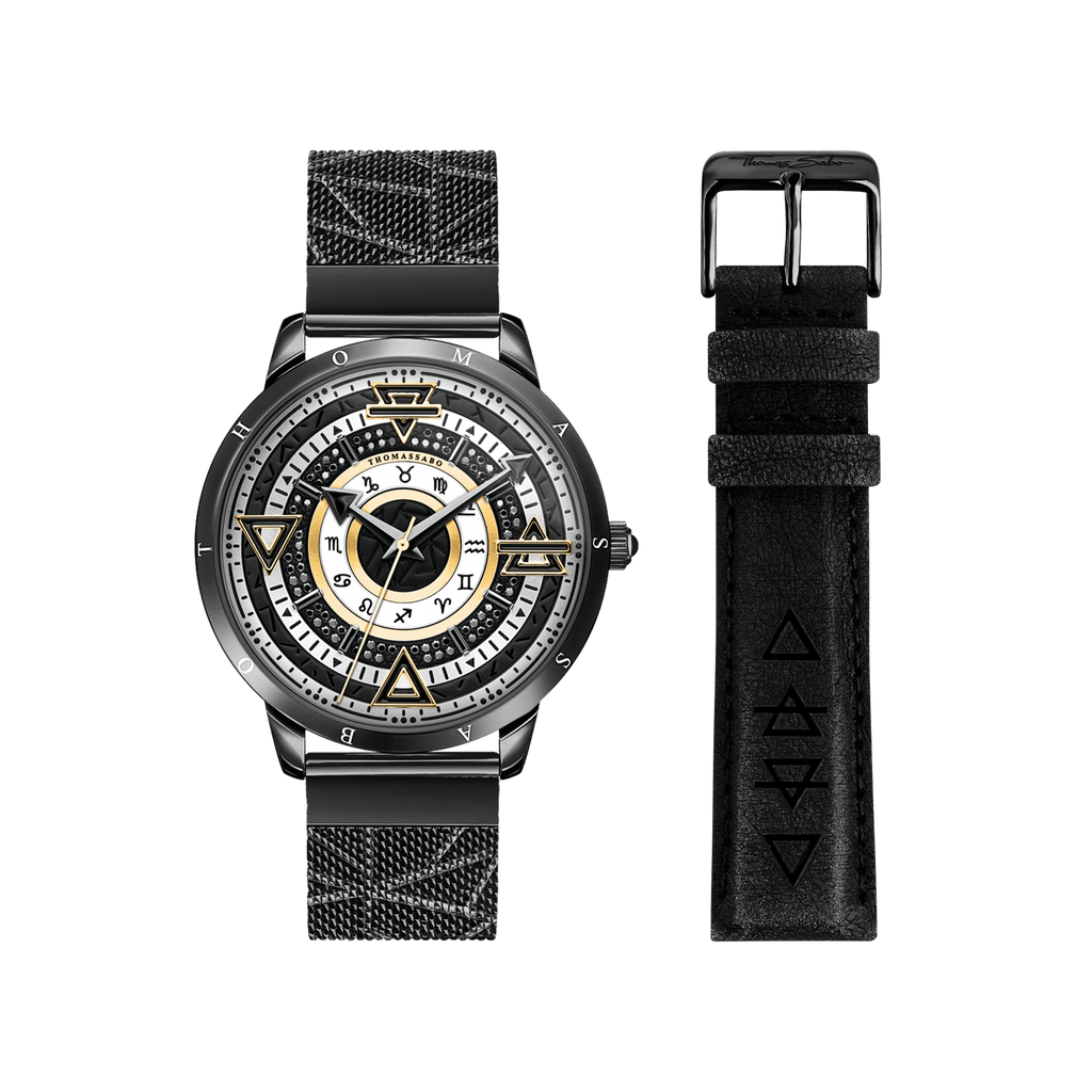 THOMAS SABO Elements of Nature Watch with black stones two-tone - Penelope Kate