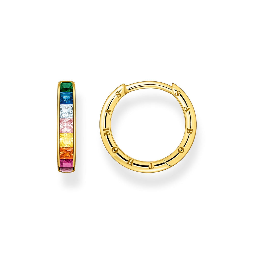 THOMAS SABO Hoop earrings colourful stones pavé gold - Penelope Kate