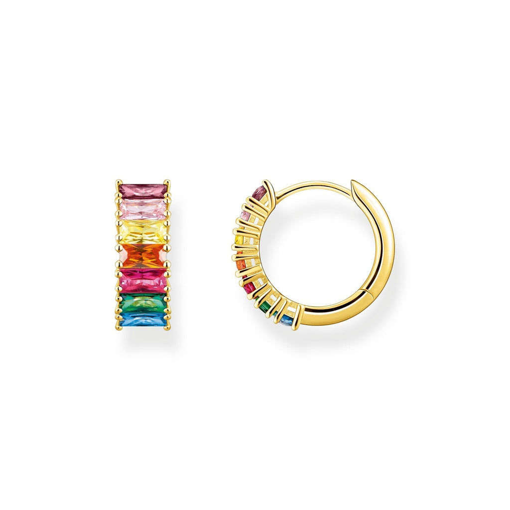 THOMAS SABO Hoop earrings colourful stones pavé gold - Penelope Kate