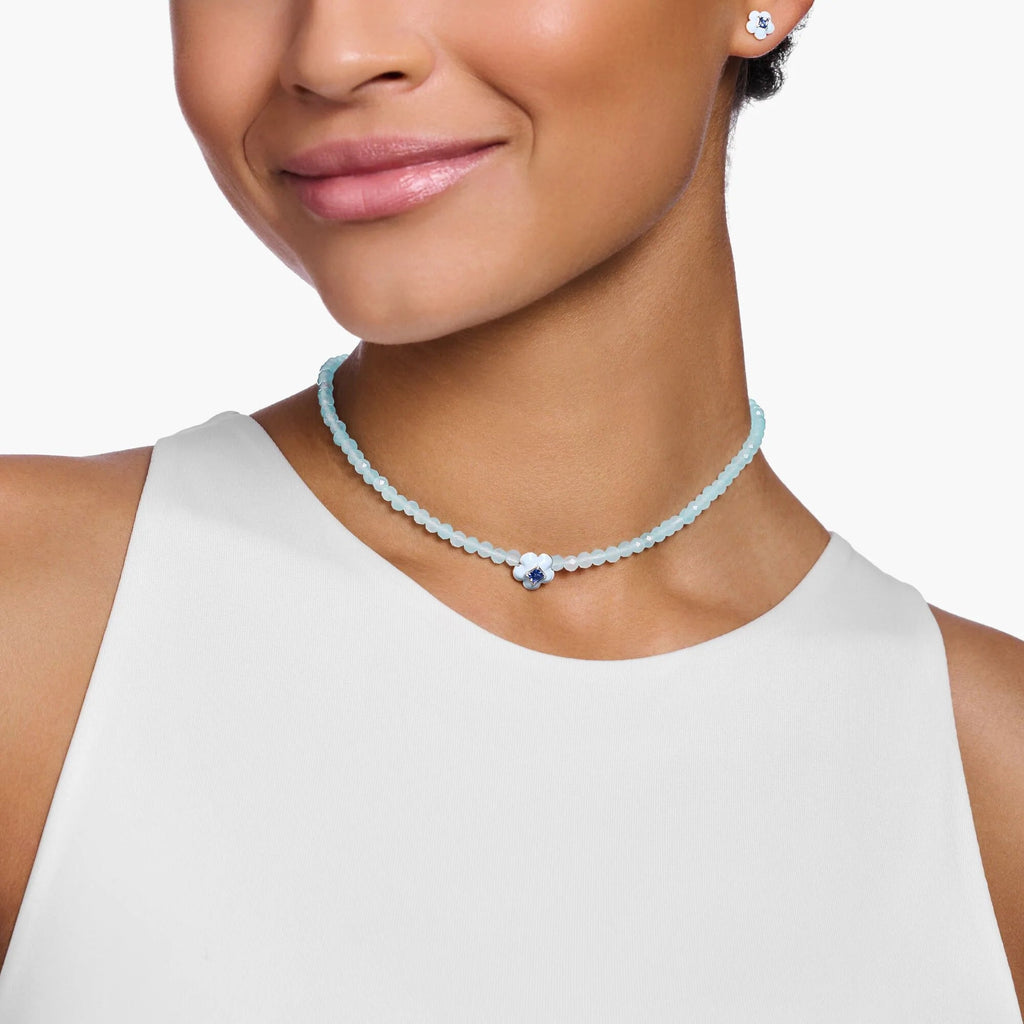 THOMAS SABO Jade Bead Flower Blue Choker - Penelope Kate