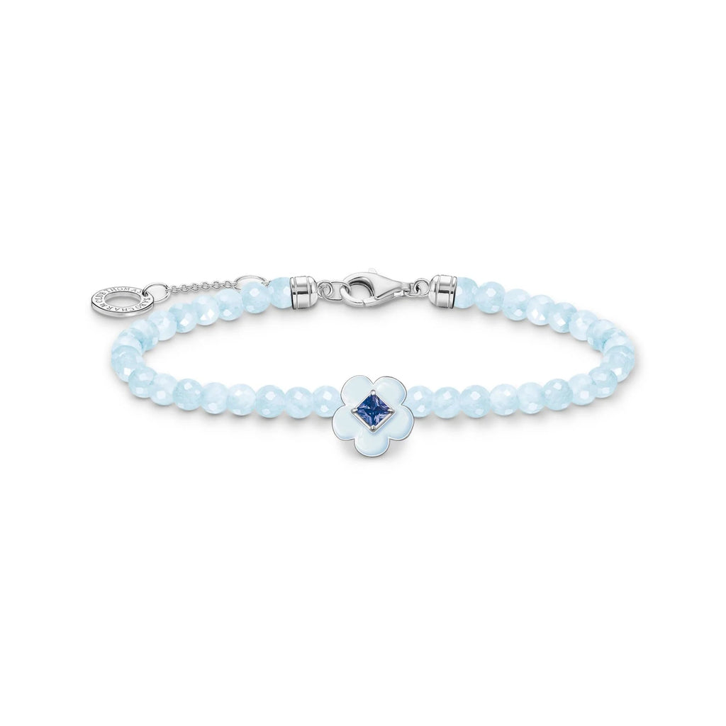 THOMAS SABO Jade Bead Flower Blue Stone Bracelet - Penelope Kate