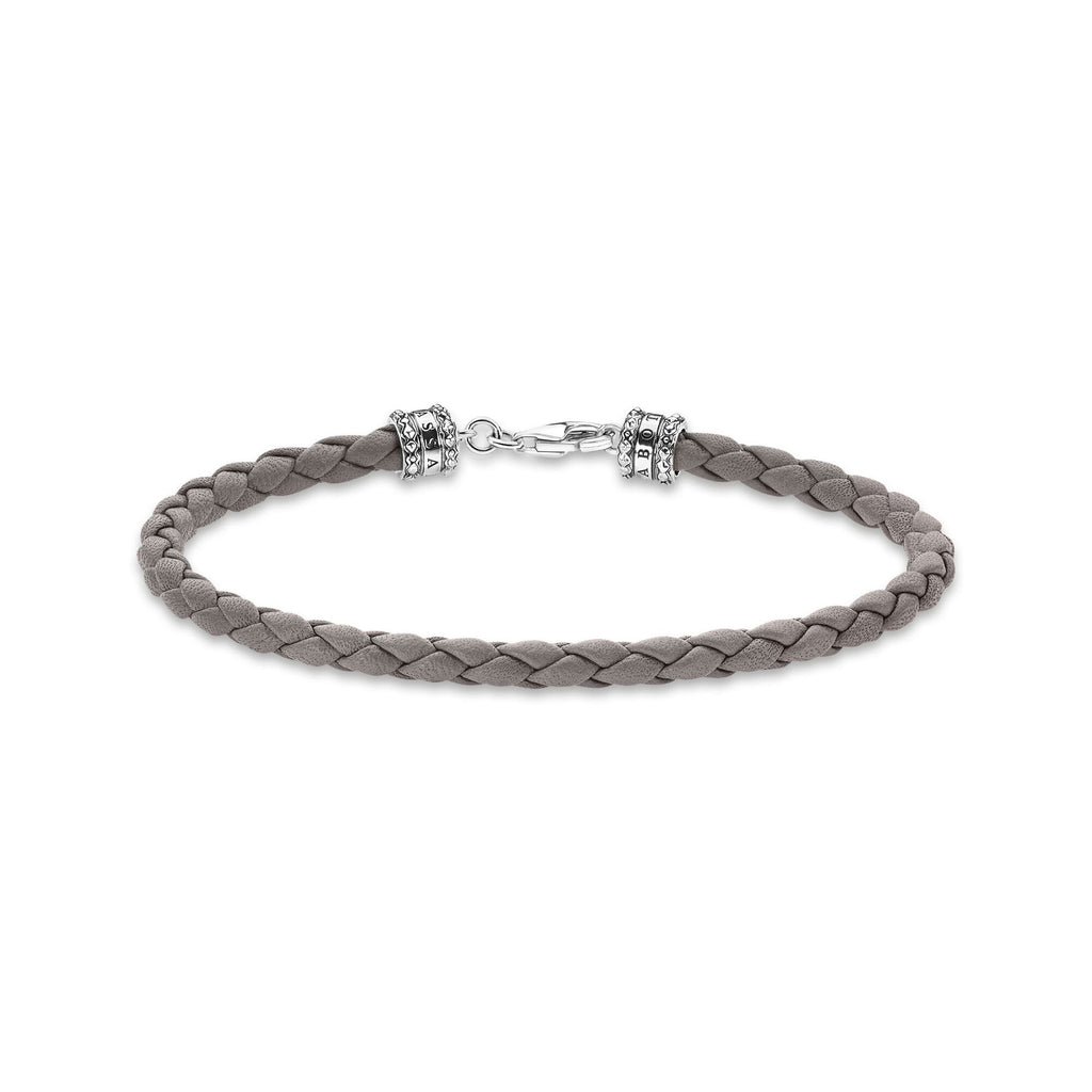 Thomas Sabo Leather Bracelet Grey - Penelope Kate