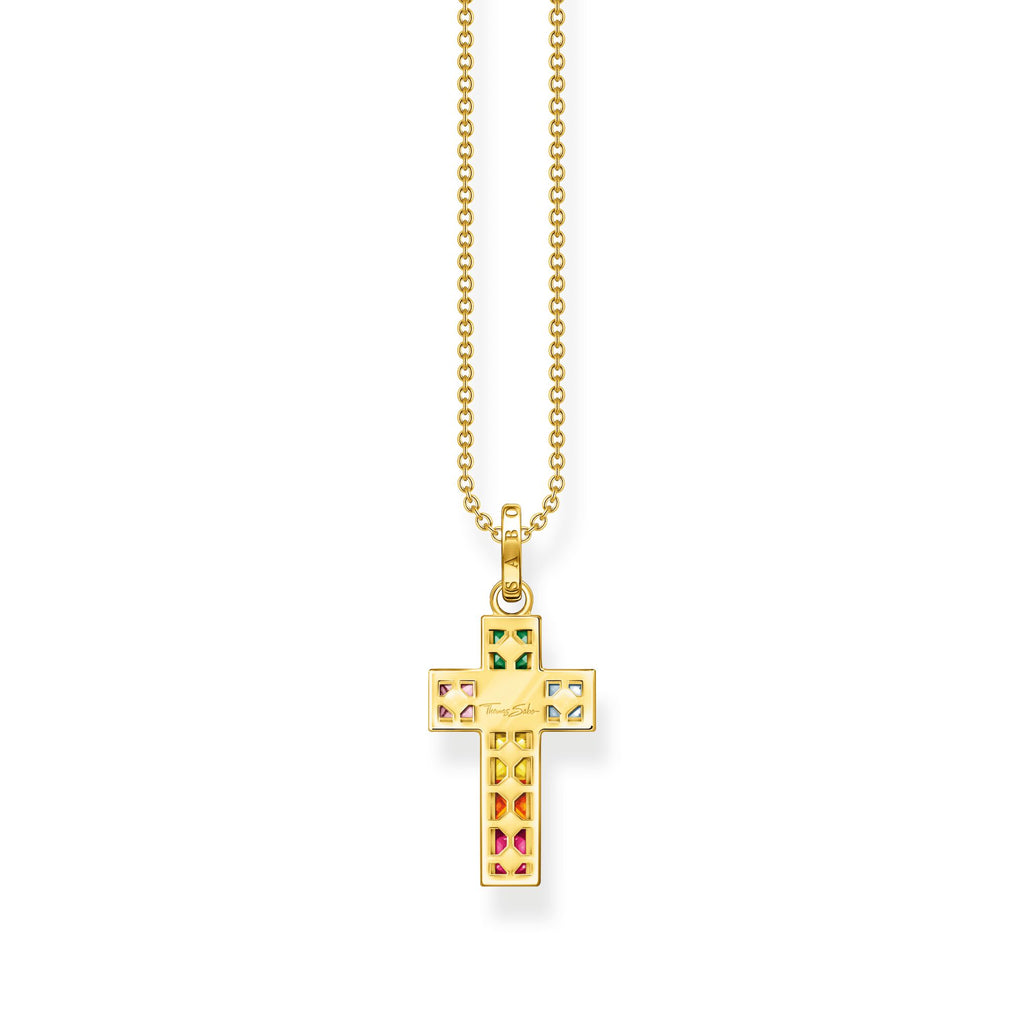 THOMAS SABO Necklace cross colourful stones gold - Penelope Kate