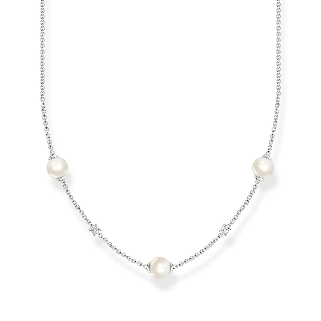 Thomas Sabo Necklace pearls and white stones silver - Penelope Kate