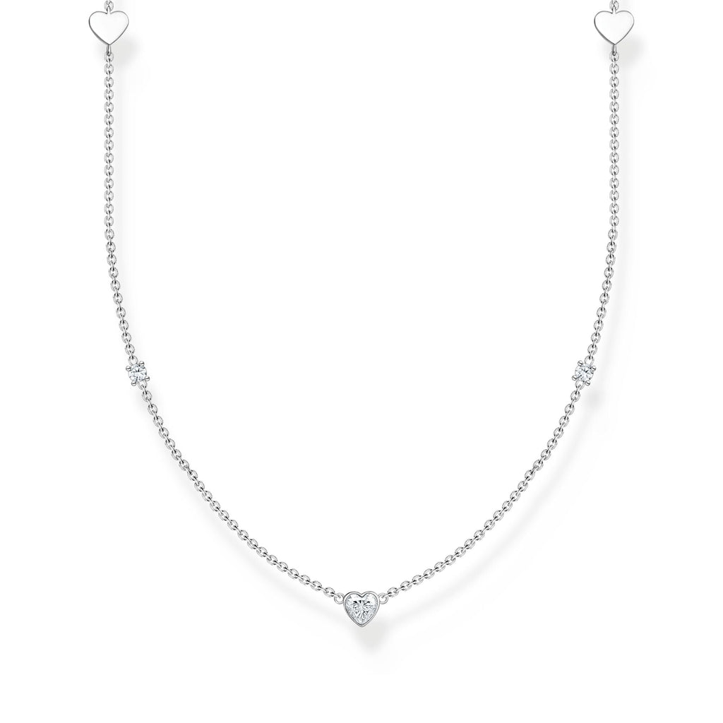 Thomas Sabo Necklace with hearts and white stones silver - Penelope Kate