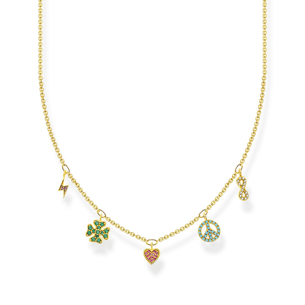 Thomas Sabo Necklace With Symbols Multicoloured Gold - Penelope Kate