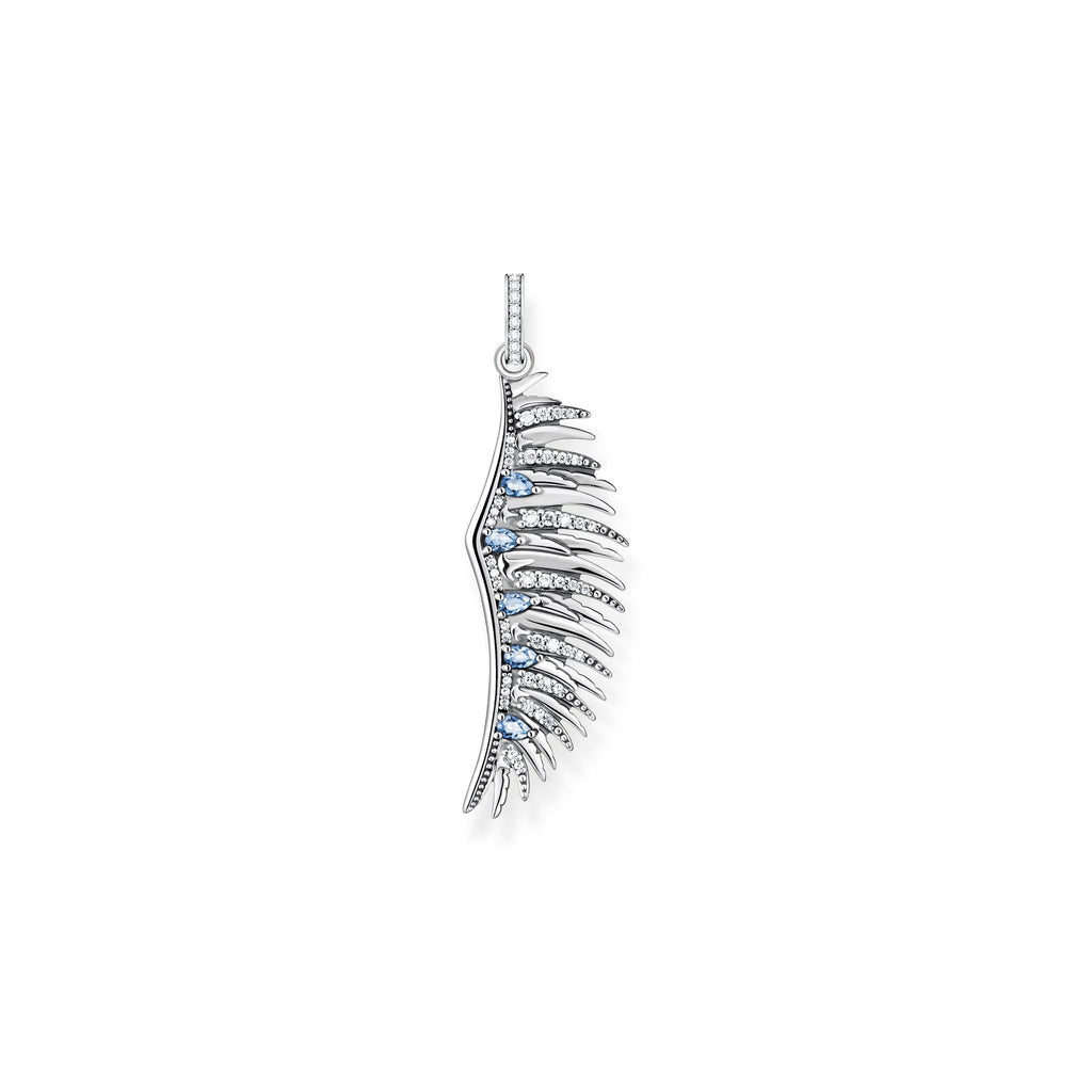 THOMAS SABO Pendant phoenix wing with blue stones silver - Penelope Kate