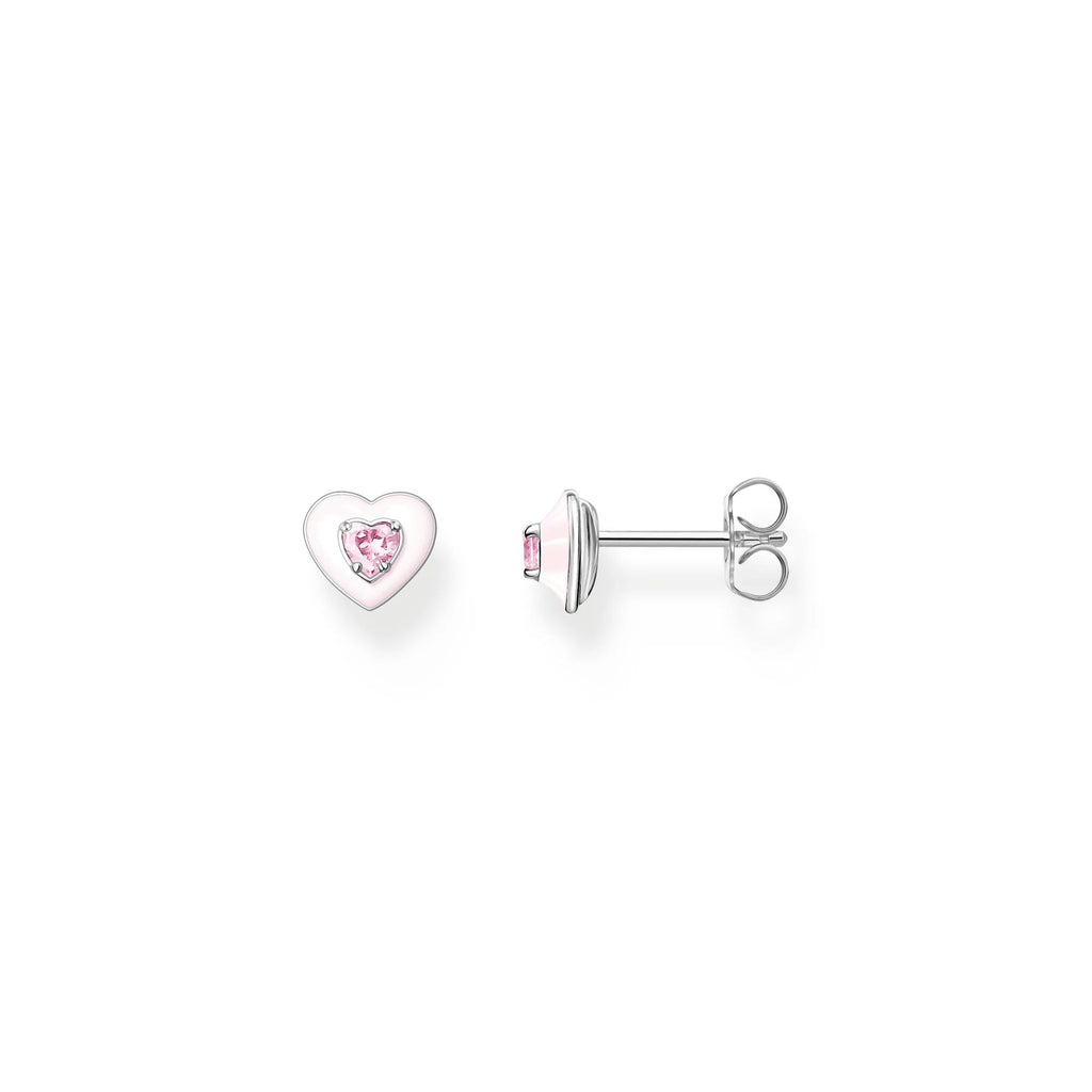 THOMAS SABO Pink Heart Stud Earrings - Penelope Kate