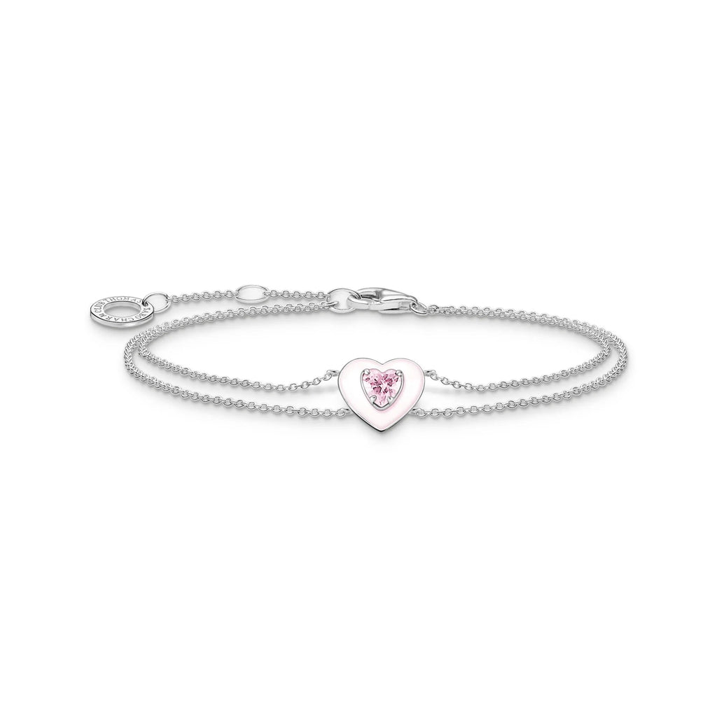 THOMAS SABO Pink Stone Heart Bracelet - Penelope Kate