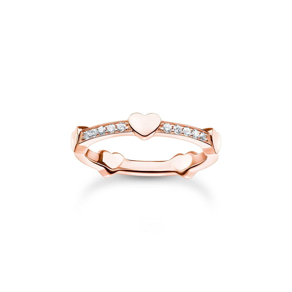Thomas Sabo Ring pave with hearts rose gold - Penelope Kate