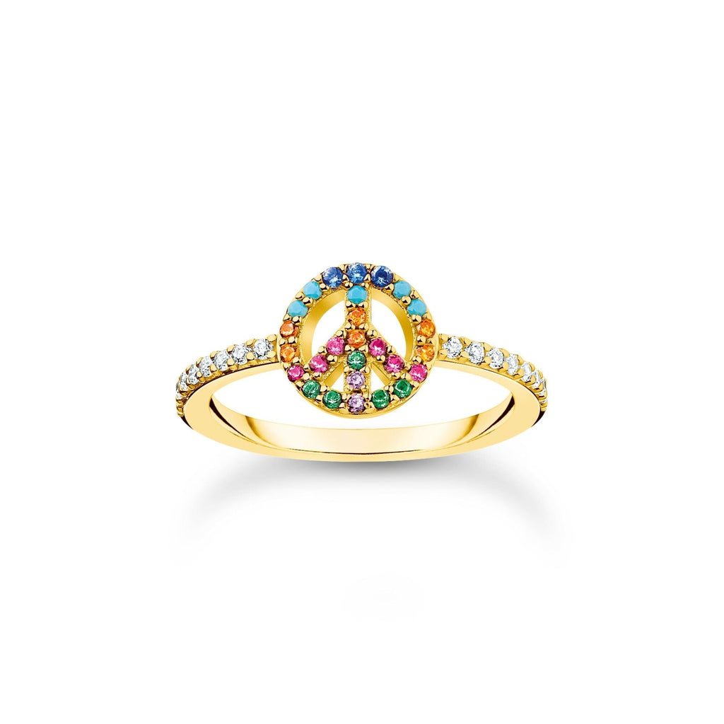 THOMAS SABO Ring Peace with Colourful Stones Gold - Penelope Kate