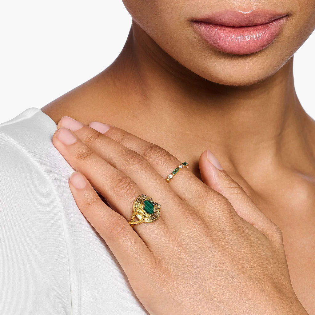 THOMAS SABO Serpent Green Gold Ring - Penelope Kate