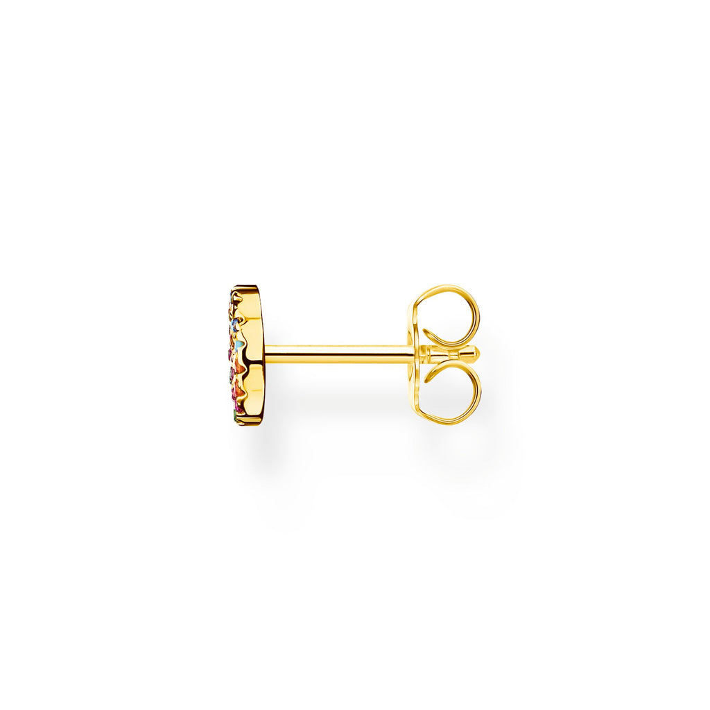 THOMAS SABO Single ear stud peace with colourful stones gold - Penelope Kate