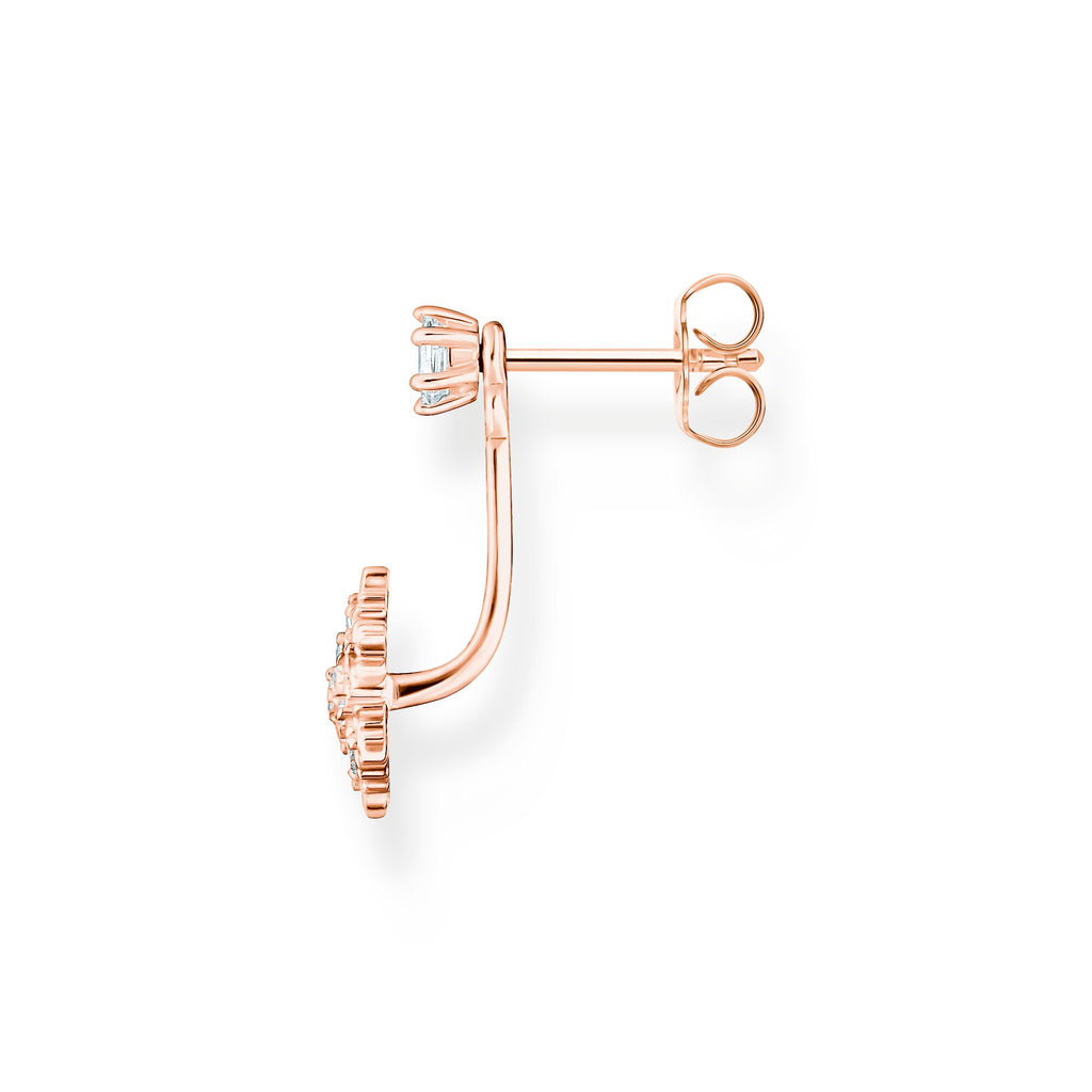 THOMAS SABO Single ear stud snowflake with white stones rose gold - Penelope Kate