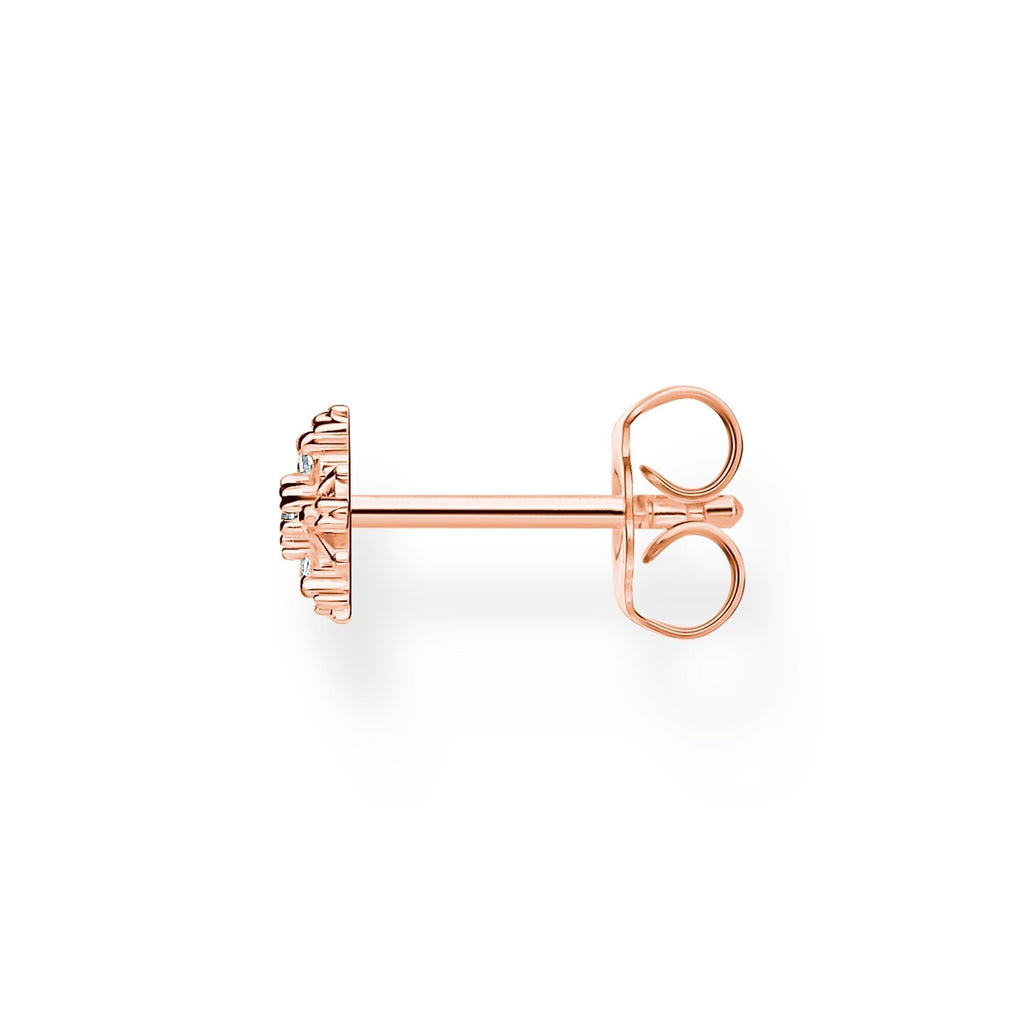 THOMAS SABO Single ear stud snowflake with white stones rose gold - Penelope Kate