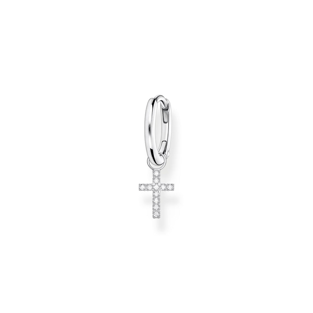 Thomas Sabo Single hoop earring with cross prendant silver - Penelope Kate