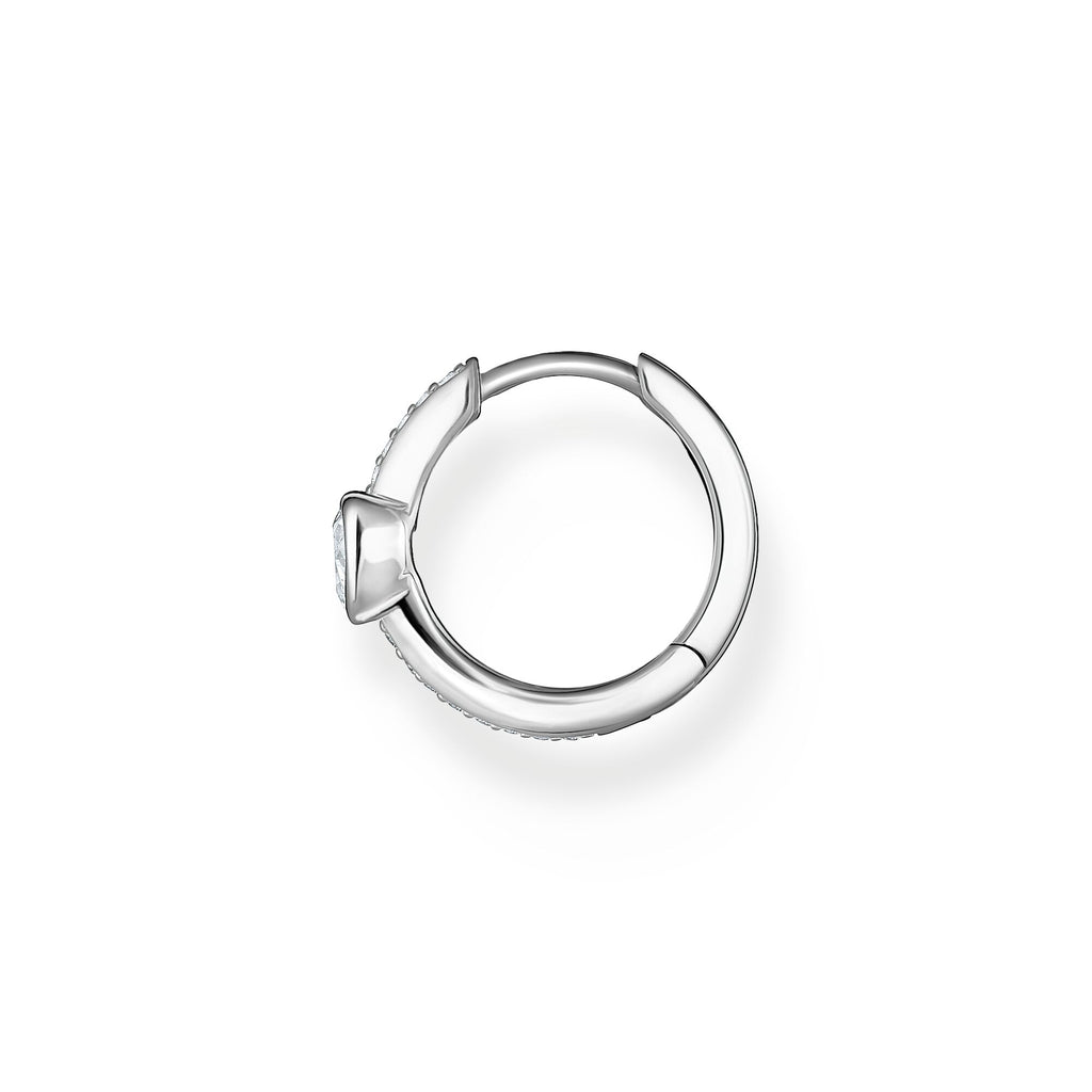 Thomas Sabo Single hoop earring with heart and white stones silver - Penelope Kate