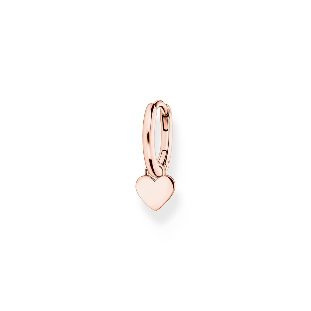 Thomas Sabo Single hoop earring with heart pendant rose gold - Penelope Kate