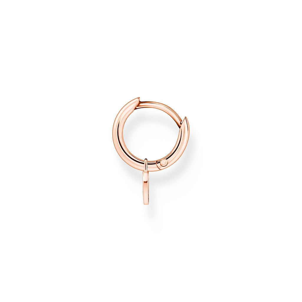 Thomas Sabo Single hoop earring with heart pendant rose gold - Penelope Kate