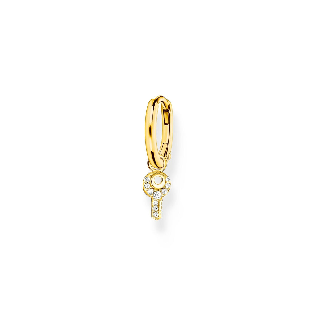 Thomas Sabo Single hoop earring with key pendant gold - Penelope Kate