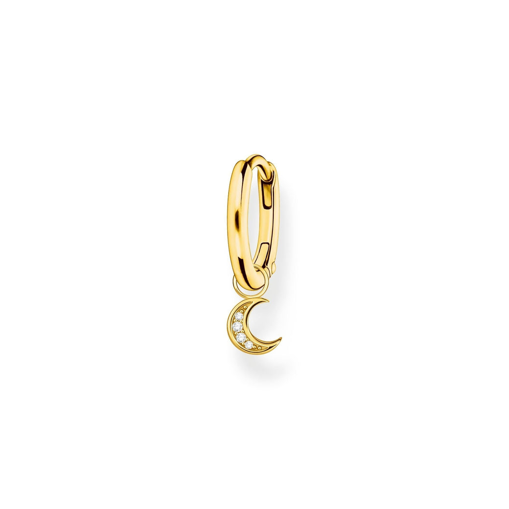 Thomas Sabo Single hoop earring with moon pendant gold - Penelope Kate