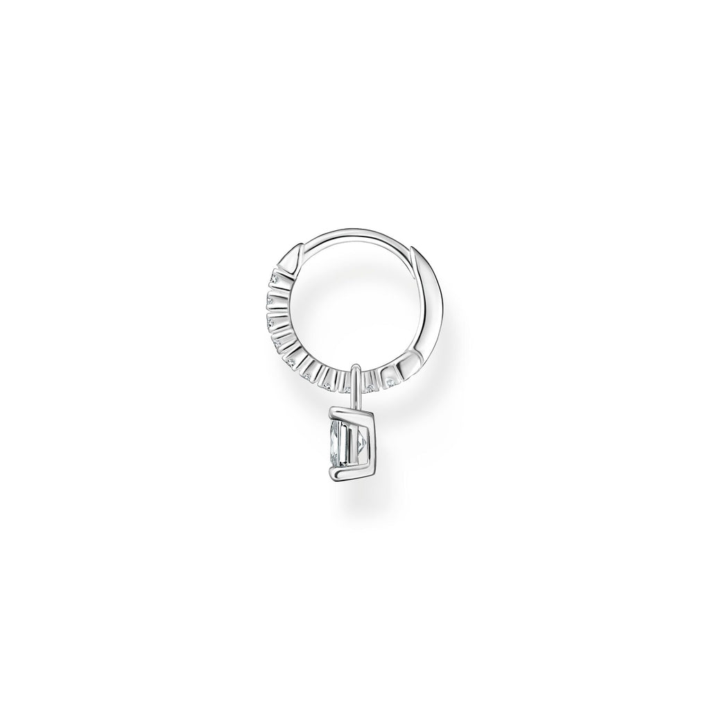 Thomas Sabo Single hoop earring with white stones silver - Penelope Kate