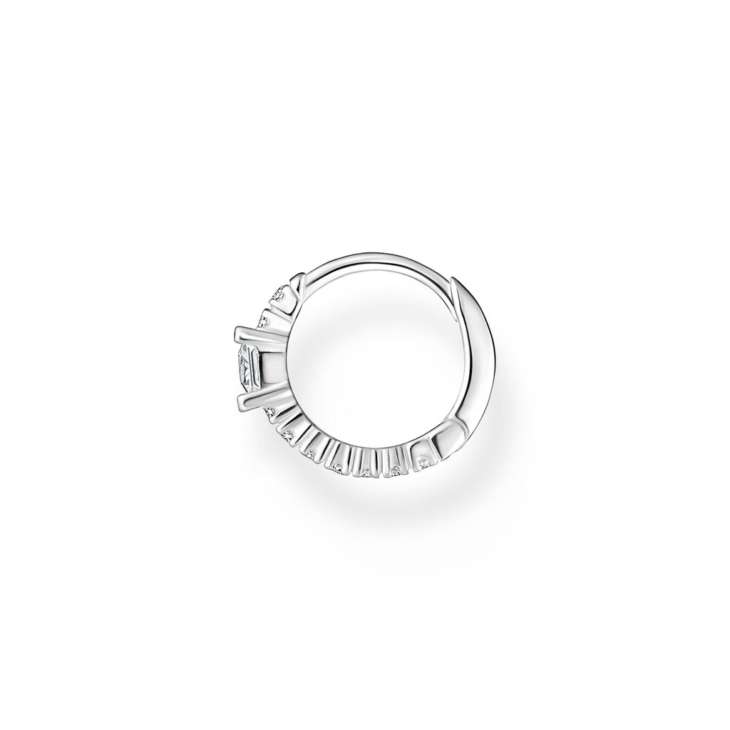 Thomas Sabo Single hoop earring with white stones silver - Penelope Kate