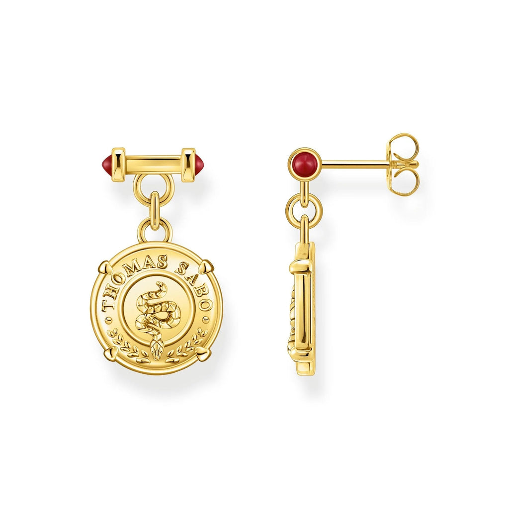 THOMAS SABO Snake Coin Gold Earrings - Penelope Kate