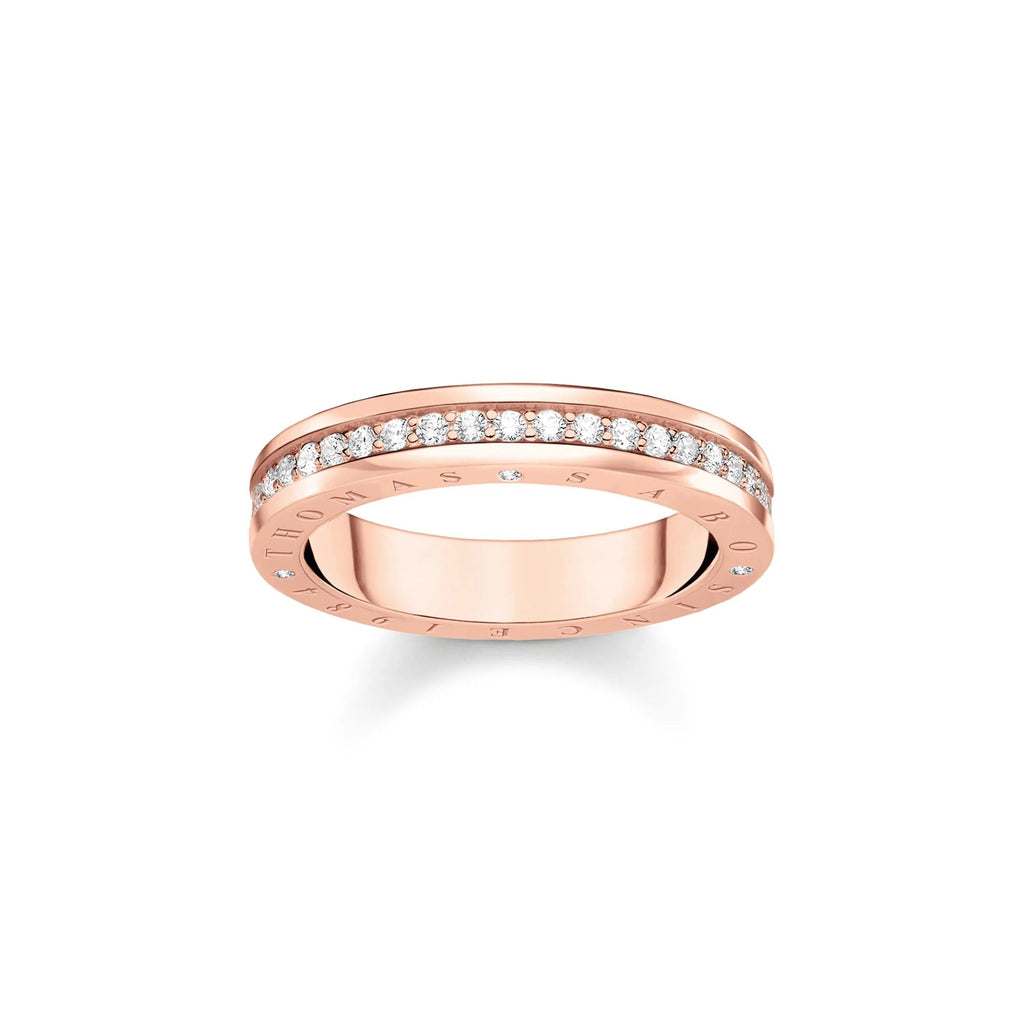 THOMAS SABO Sparkling Circles Rose Gold Band Ring - Penelope Kate