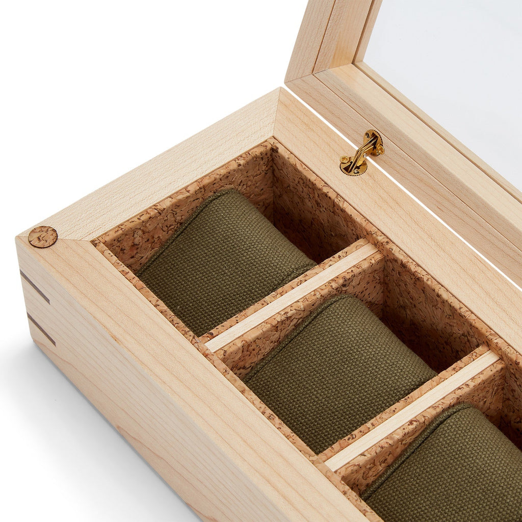 Wolf Analog Shift 5 Piece Watch Box Wood - Penelope Kate