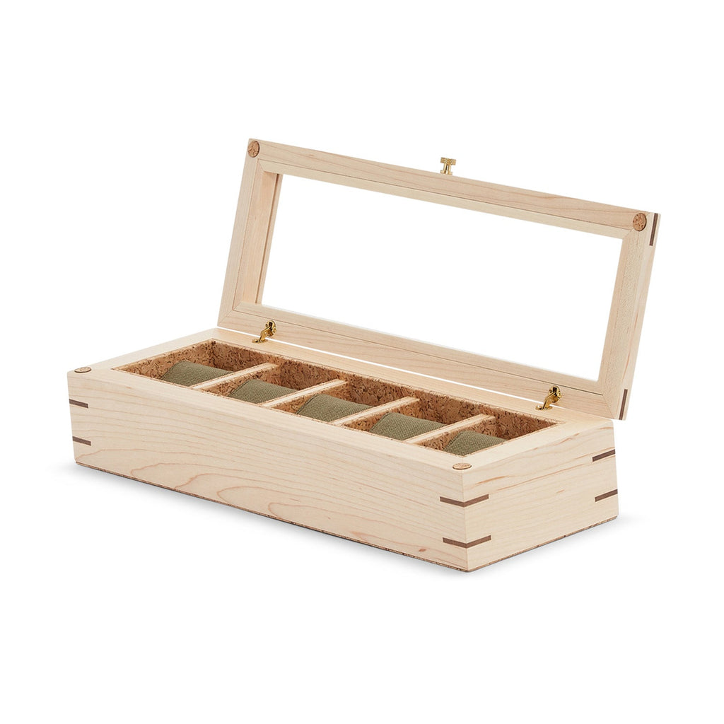 Wolf Analog Shift 5 Piece Watch Box Wood - Penelope Kate