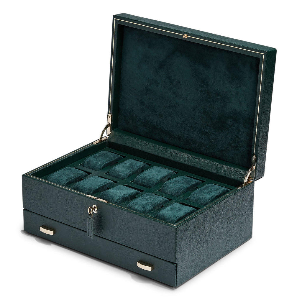 Wolf Brit Racing Green 10P W Draw Watch Box - Penelope Kate