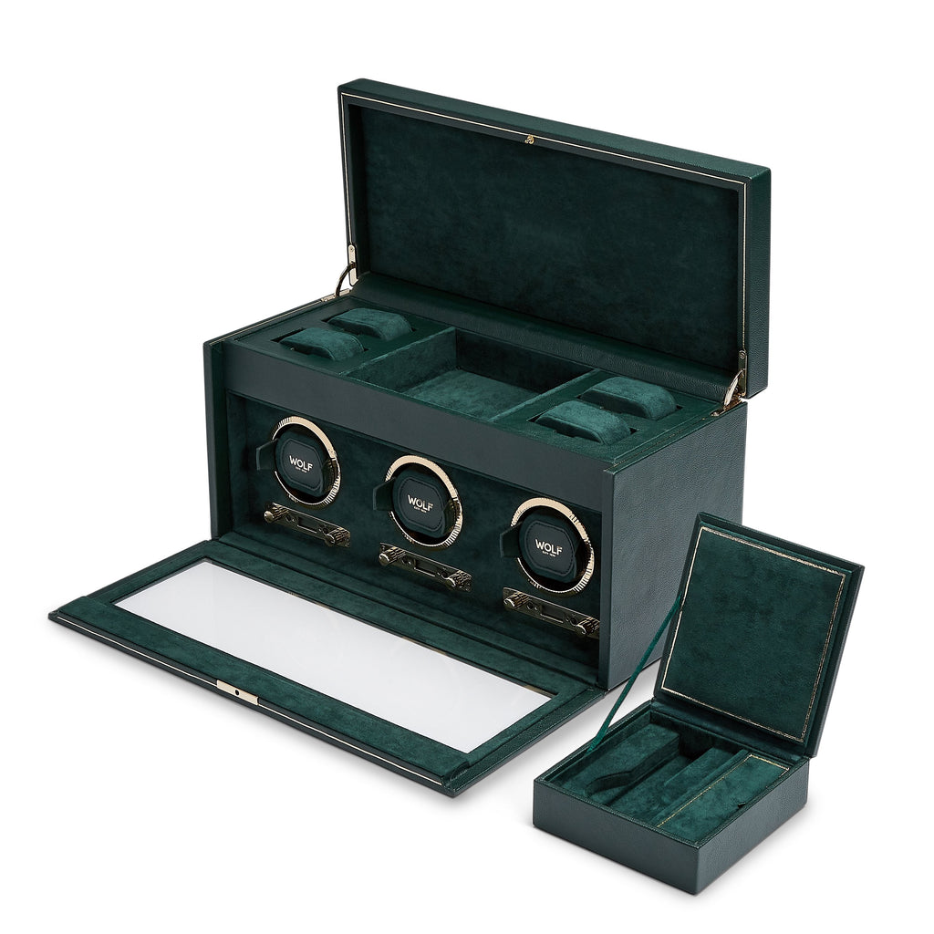 Wolf Brit Racing Green Triple Watch Winder - Penelope Kate