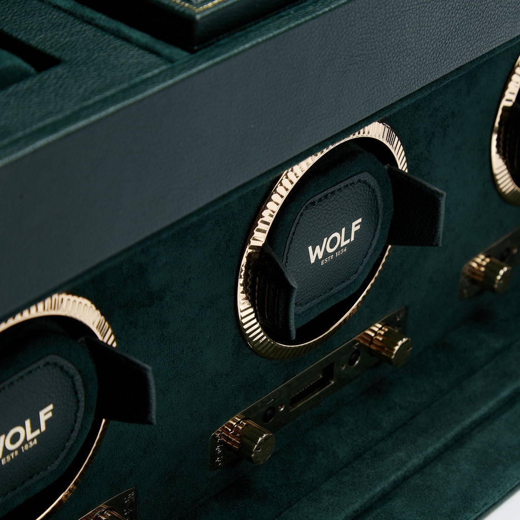 Wolf Brit Racing Green Triple Watch Winder - Penelope Kate