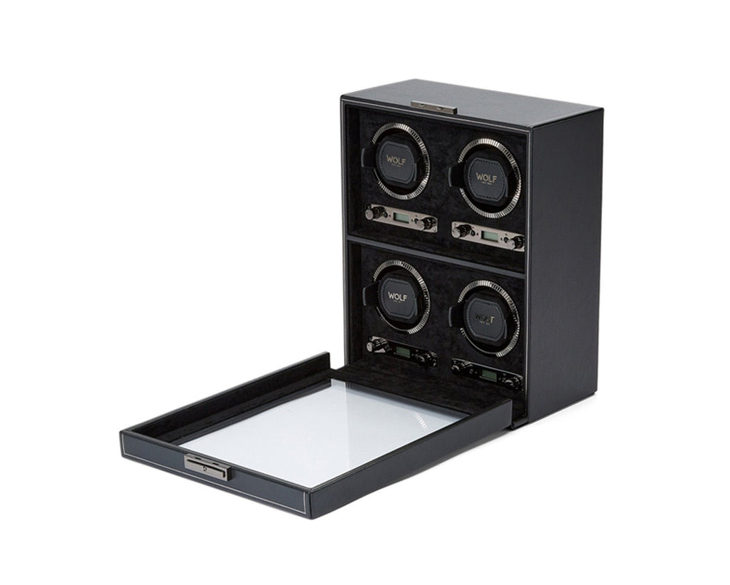 Wolf British Racing 4 Piece Watch Winder Black - Penelope Kate