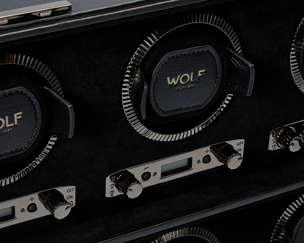 Wolf British Racing 8 Piece Watch Winder Black - Penelope Kate