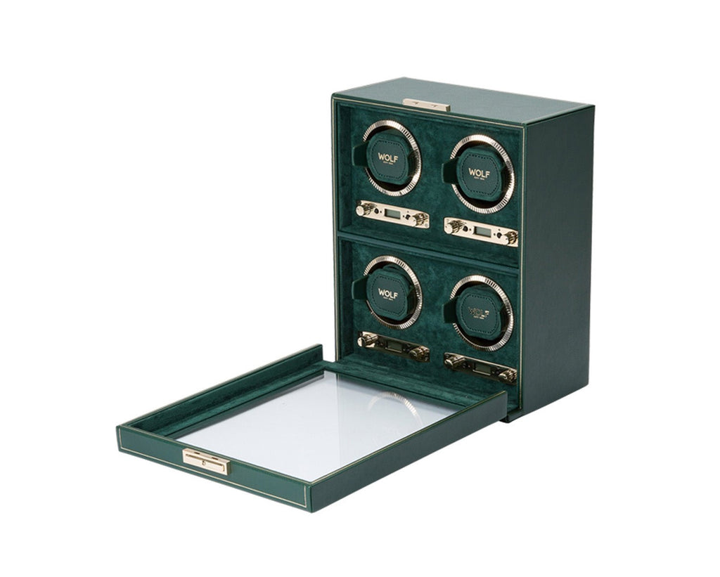 Wolf British Racing Green 4 Piece Watch Winder - Penelope Kate