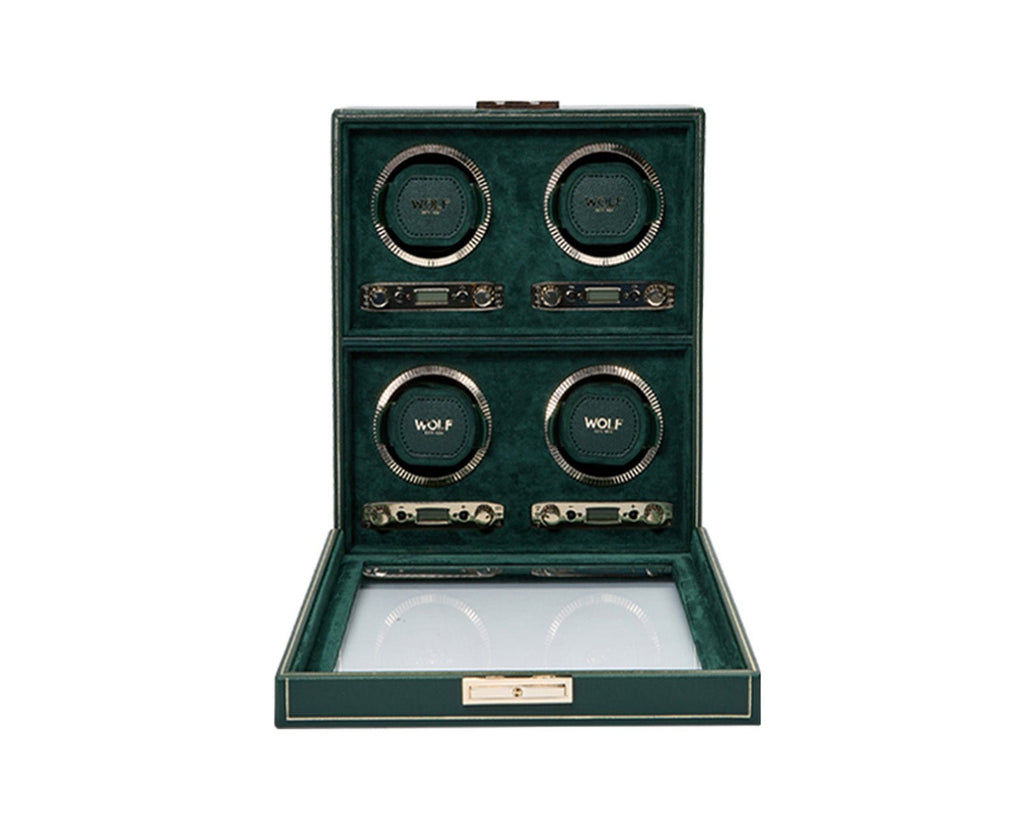 Wolf British Racing Green 4 Piece Watch Winder - Penelope Kate