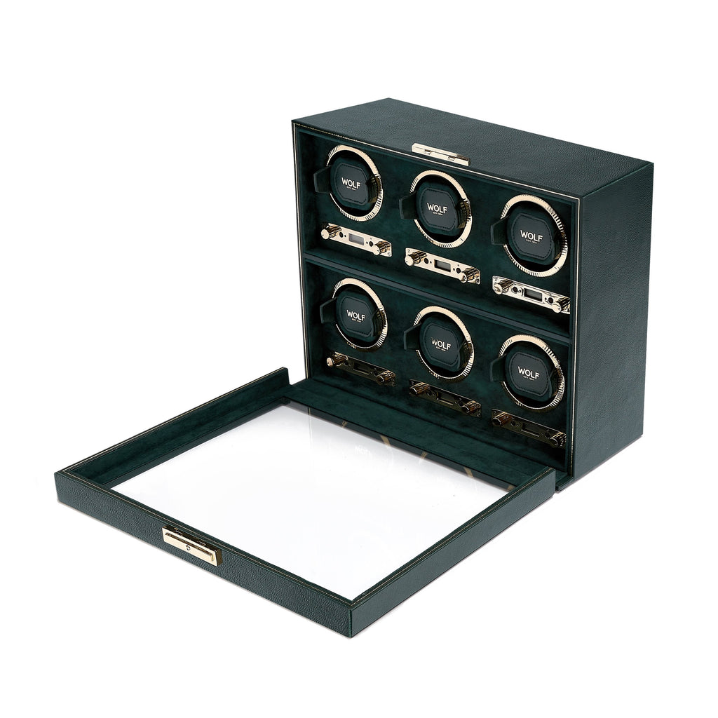 Wolf British Racing Green 6Pc Watch Winder - Penelope Kate