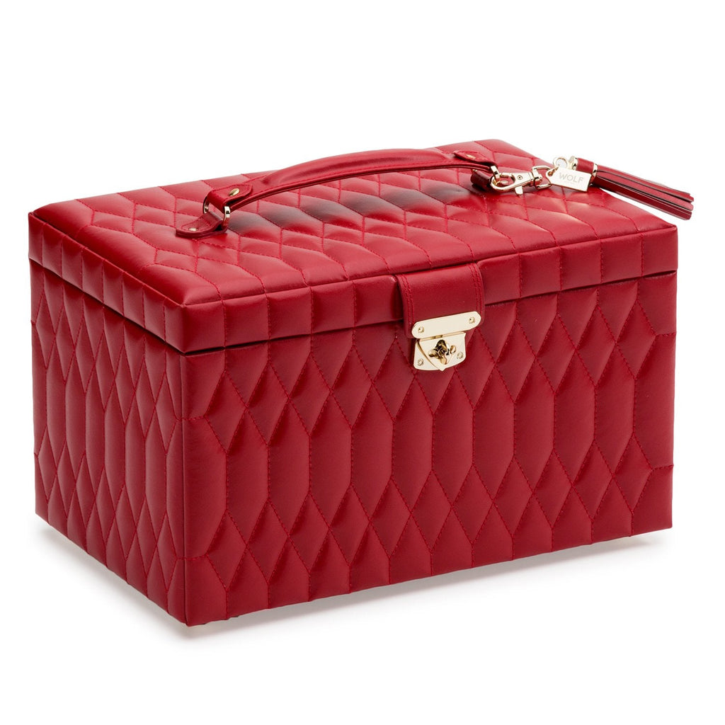 Wolf Caroline Large Jewellery Case Red - Penelope Kate