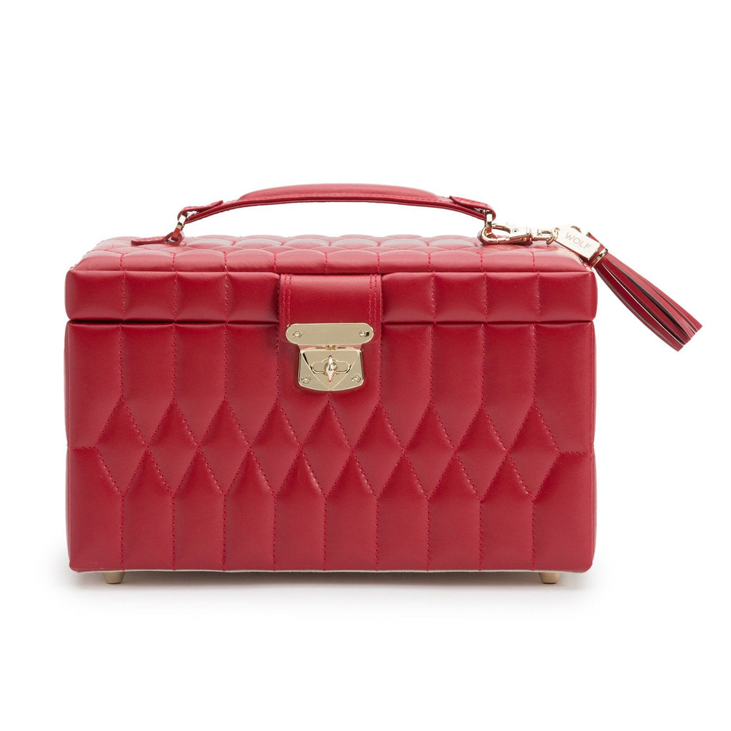 Wolf Caroline Medium Jewellery Case Red - Penelope Kate