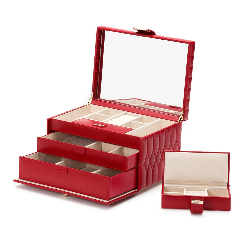 Wolf Caroline Medium Jewellery Case Red - Penelope Kate