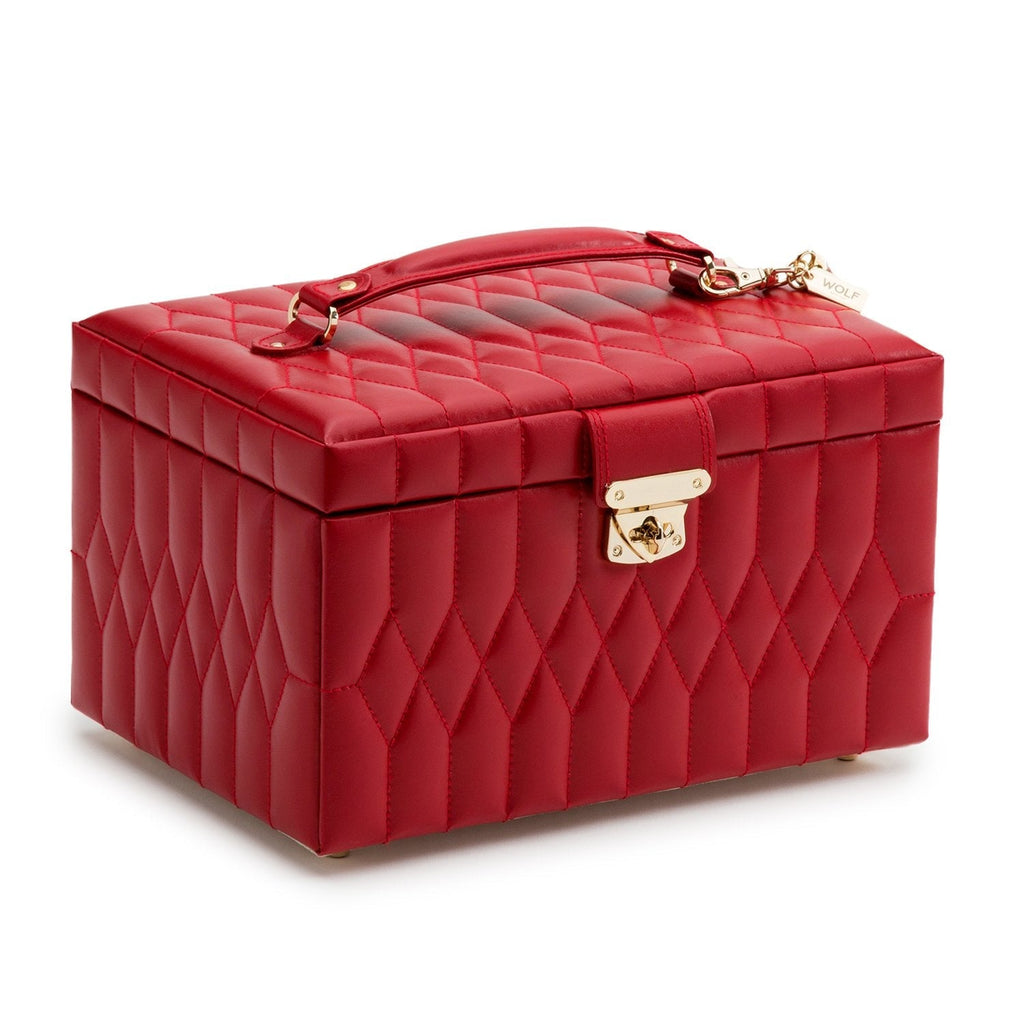 Wolf Caroline Medium Jewellery Case Red - Penelope Kate