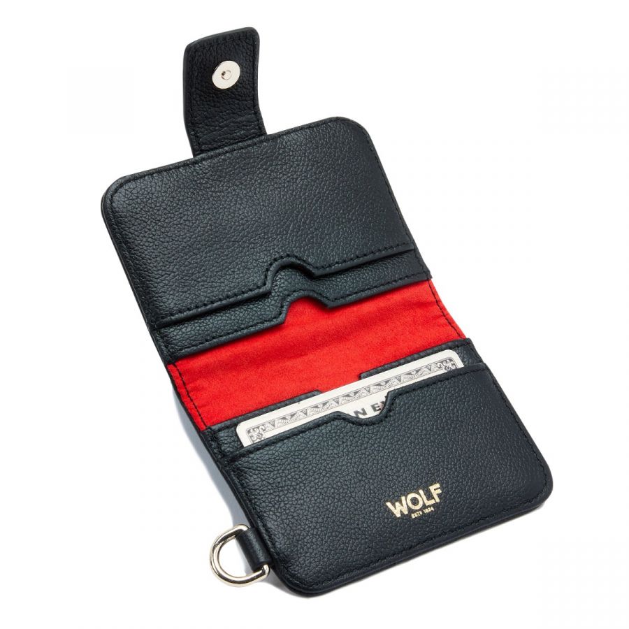 Wolf Mimi Credit Card Holder with Wristlet Black - Penelope Kate