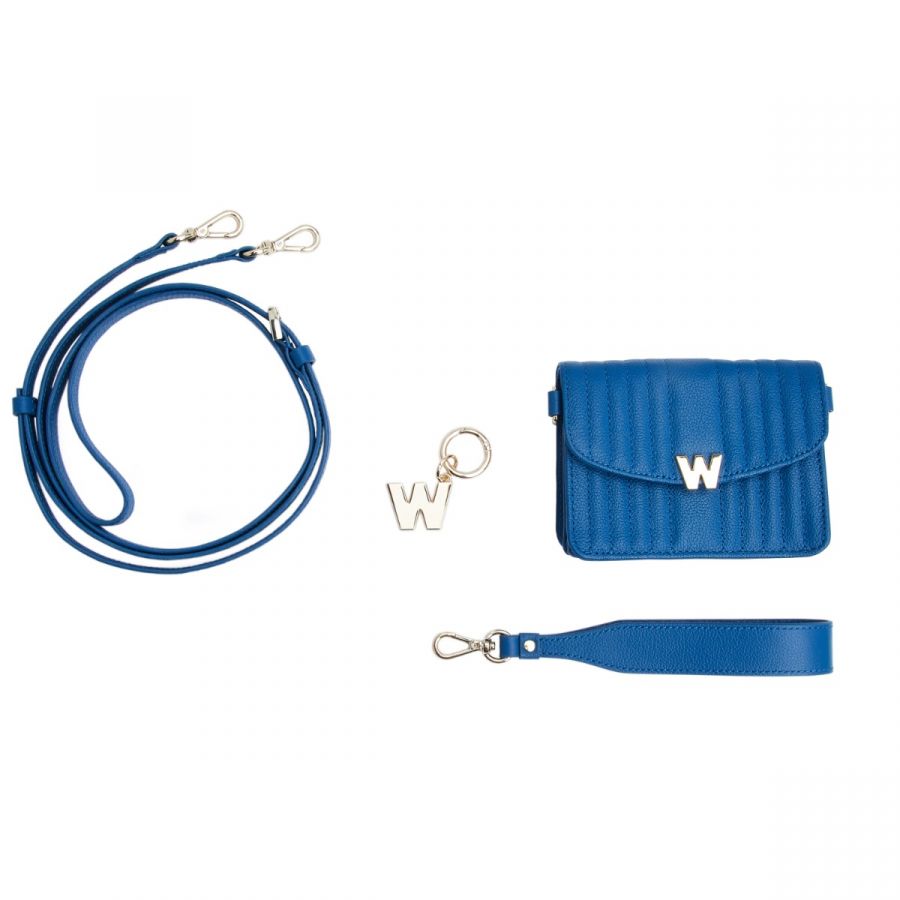 Wolf Mimi Mini Bag with Wristlet & Lanyard Blue - Penelope Kate