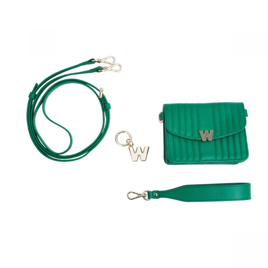 Wolf Mimi Mini Bag with Wristlet & Lanyard Green - Penelope Kate