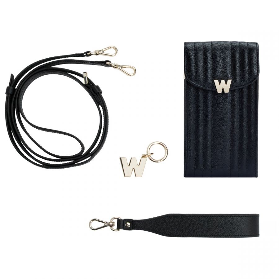 Wolf Mimi Phone Case with Wristlet & Lanyard Black - Penelope Kate