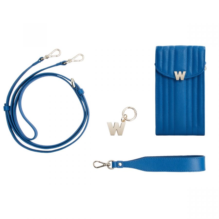 Wolf Mimi Phone Case with Wristlet & Lanyard Blue - Penelope Kate